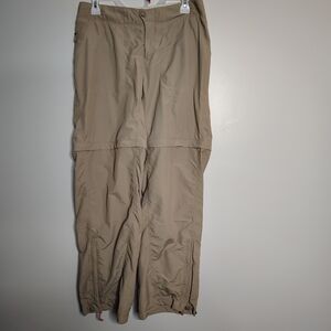 LL Bean Beige Tan Convertible Pants Women's Size 8 100% Nylon Outdoor Hiking